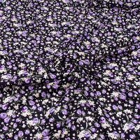 Ткань Штапель 90гр/м2, 100вск, 145см, цветы, черный, VT-10632/D6/C#5_TOG01