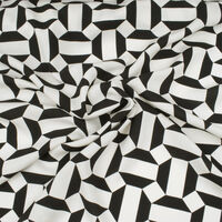 Ткань Штапель 110гр/м2, 100вск, 145см, геометрия, черный, 10916/D9752-172/C#4(4259)_TOG01