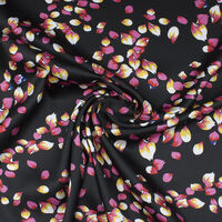 Ткань Шёлк Армани 90гр/м2, 97пэ/3спан, 150см, листья, черный, VT-11132/D7/C#2_TOG01