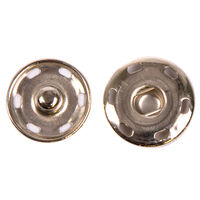Кнопка металл (нерж), пришивная потайная, D=19мм, цв.никель (упаковка 500 штук)
