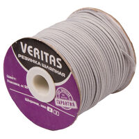 Резинка шляпная цв серый 2мм (уп 50м)Veritas S-204