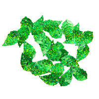 Пайетки "листочки" 13х25мм, "Астра" 10г (50104 зеленый голограмма) БС