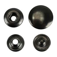 Кнопка L-12 цв черный никель нерж шляпка 15мм, 3 ответные части 12,5мм (уп ок.72шт) Veritas