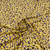 Ткань блузочная 110гр/м2, 100пэ, 150см, VT-10629 D29 C#3 желтый/фиолетовый_TOG01