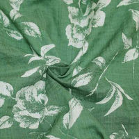 Ткань Штапель 95гр/м2, 100вск, 145см, цветы, зеленый, VT-10663/D9743-363/C#1_TOG01