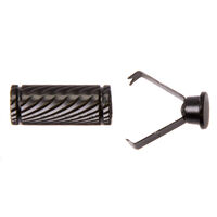 Концевик для шнура металл TBY OR.0305-5375 (20х7,5мм) (для шнура 6мм) цв.мат.черный уп.100шт.