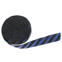 Резинка №24 шир 3,5см (упаковка 10м) цв черный синий полосы люрекс
