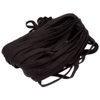 Шнур для одежды плоский цв черный 15мм (уп 50м) 111 Х/Б