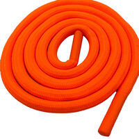 Шнур круглый с декор. наконечником оранжевый 1см (длина 130см)
