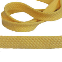 Шнур для одежды плоский 15мм, 100хб, цв желтый/123 (катушка 50м) Bombacio