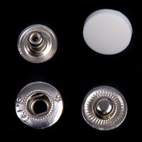 Кнопка КМП L-15 цв белый 15мм /никель сталь (уп ок.720шт) Tal's (под покрас)
