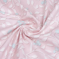 Ткань Сатин 115гр/м2, 100хб, 160см, листья, розовый, 15WB-230/C#47_TOG01