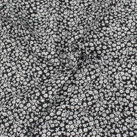 Ткань Штапель 90гр/м2, 100вск, 145см, цветочки, черный, VT-10632/D12/C#5_TOG01