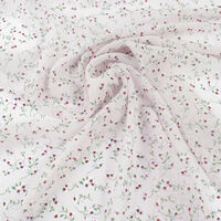 Ткань Шифон 40гр/м2, 100пэ, 150см, цветы, розовый, VT-10403/D5/C#4_TOG01