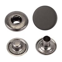 Кнопка "монетка"L-12  Soft-touch цв черный+3 части черный никель медицинская сталь нерж 12,5мм (уп ок.72шт) Veritas