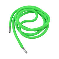 Шнур круглый с сердечником 8мм, 100пэф, зеленый неон, наконечник никель (150см)