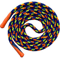 Шнур круглый с декор. наконечником Клетка оранж/синий диаметр 0,5см (длина 130см)