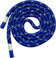 Шнур круглый с декор. наконечником синий/белый диаметр 1см (длина 130см )