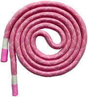 Шнур круглый с декор. наконечником розовый/белый диаметр 1см (длина 130см)