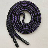 Шнурки TBY плоские 8мм арт.SLF035 длина 130 см цв.черный/фиолетовый