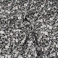 Ткань Штапель 110гр/м2, 100вск, 145см, цветы, черный, VT-11157/D8/C#1_TOG01
