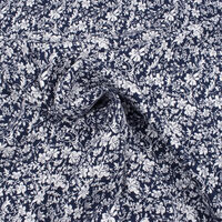 Ткань Штапель 110гр/м2, 100вск, 145см, цветы, синий темный, VT-11157/D8/C#6_TOG01