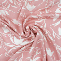 Ткань Штапель 110гр/м2, 100вск, 145см, цветы, розовый, VT-11157/D21/C#3_TOG01