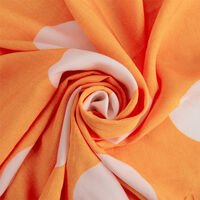 Ткань Штапель 110гр/м2, 100вск, 145см, горох, оранжевый, 10916/D9751-72/C#5(4259)_TOG01