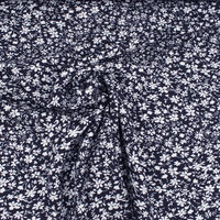 Ткань Штапель 90гр/м2, 100вск, 145см, цветы, синий темный, DT-15059/D49835/C#4_TOG01