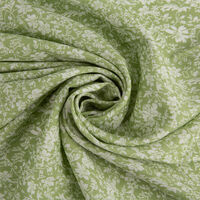 Ткань Штапель 110гр/м2, 100вск, 145см, цветы, зеленый, VT-11157/D8/C#4_TOG01