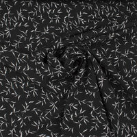 Ткань Супер софт 90гр/м2, 95пэ/5спан, 150см, листья, черный, 11002/D46/C#1(PY-3262)_TOG01