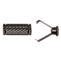 Концевик для шнура металл TBY OR.0305-5375 (20х7,5мм, для шнура 6мм) цв.мат.черный (уп 10шт)