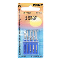 51081 Иглы для быт.машин для стрейчевых тканей №100 (уп.5шт) PONY