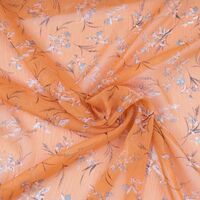 Ткань Шифон Крэш 40гр/м2, 100пэ, 150см, цветы, оранжевый, VT-10688/D#2010191/C#4_TOG01