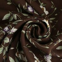 Ткань Штапель Твил 140гр/м2, 100вск, 147см, цветы, коричневый, VT-10924/D#F29/C#3_TOG01