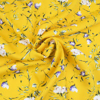 Ткань Штапель Твил 140гр/м2, 100вск, 147см, цветы, желтый, VT-10924/D#F29/C#4_TOG01