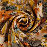 Ткань Штапель Твил 140гр/м2, 100вск, 147см, цветы, желтый, VT-10924/D#F70/C#1_TOG01