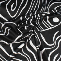 Ткань Шёлк Армани 85гр/м2, 97пэ/3спан, 150см, абстракция, черный, VT-11111/D2/C#1_TOG01