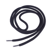 Шнур круглый с сердечником 8мм, 100пэф, черный, наконечник никель (150см)