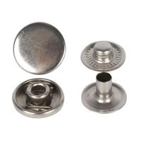 Кнопка "монетка" L-12 цв никель нерж медицинская сталь 12,5мм +3 части 12,5мм (уп 72шт) Tal's