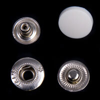 Кнопка КМП L-15 цв белый 15мм /никель сталь (уп 72шт) Tal's (под покрас)