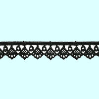 1061 черный Кружево вязанное 17мм (упаковка 15 ярдов = 13,7 метра)