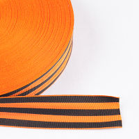 Тесьма Георгиевская лента 35мм цв черно-оранжевый (боб 50м) М-30