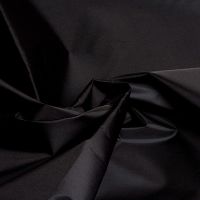Ткань курточная Таффета 190T, WR/PU Silver, 65гр/м2, 100пэ, 150см, черный/S580, (рул 100м)_TPX028