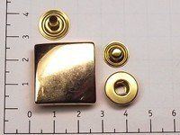 Кнопка декор цв золото нерж 22мм квадрат (уп 10шт) BP0261-A1N0006/ACO1001