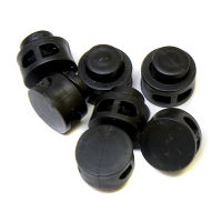 Фиксатор пластик 27001 СБ цв черный для двух шнуров (шнур 5мм) (уп 250 шт)