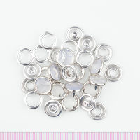 Кнопка NEW STAR рубашечная нержавеющая прозрачная жемчужина 11,5мм жемчужина белая (никель) (уп 144ш