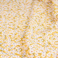 Ткань Вискоза 110гр/м2, 100вск, 145см, цветы, охра/S848, 8081/2_CHI