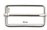 Пряжка регулирующая металл 7401-0665 40х15x2,8мм цв никель (уп 100шт)
