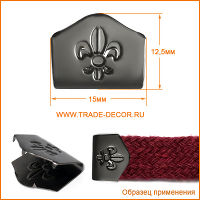 Концевик металл для стропы/шнура цв черный никель 15*12,5мм ГВЖ065 (уп.144шт)